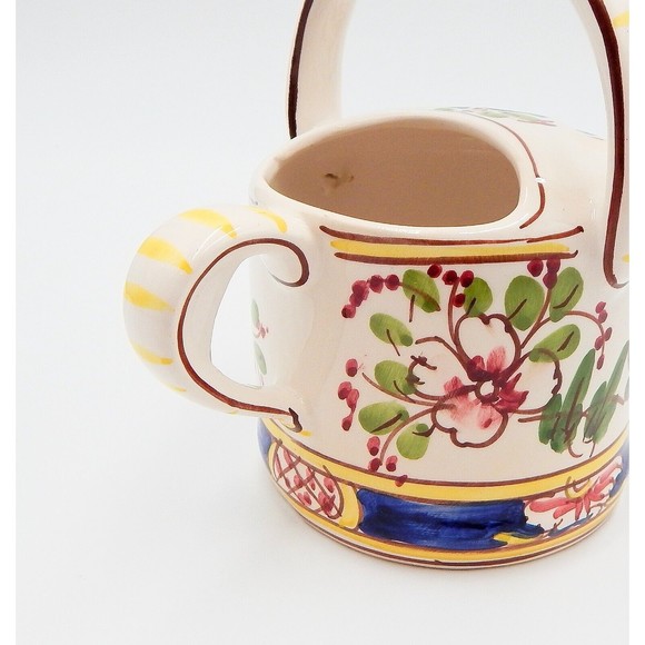 Andrea By Sadek Jay Willfred Porcelain Watering Can Hand Painted Portugal - Picture 11 of 11
